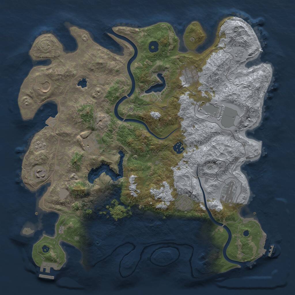 Rust Map: Procedural Map, Size: 4000, Seed: 1130597272, 15 Monuments