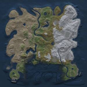 Thumbnail Rust Map: Procedural Map, Size: 4000, Seed: 1130597272, 15 Monuments