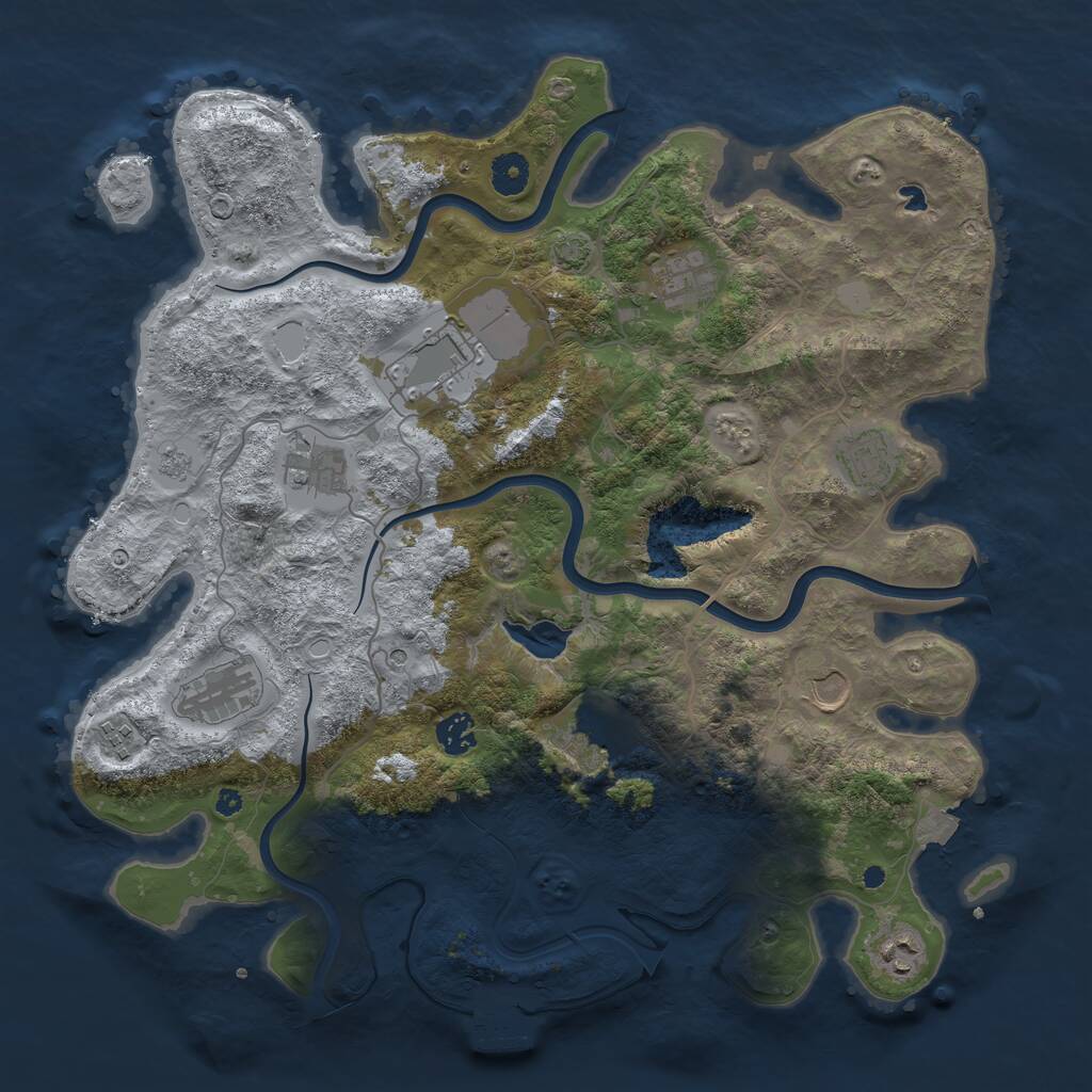 Rust Map: Procedural Map, Size: 4000, Seed: 1940281144, 15 Monuments