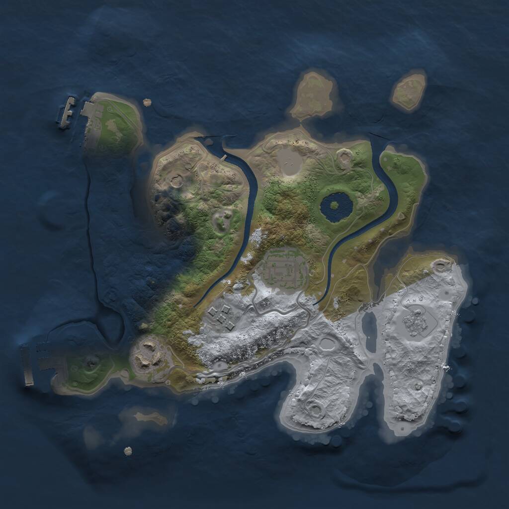 Rust Map: Procedural Map, Size: 2500, Seed: 274322008, 8 Monuments