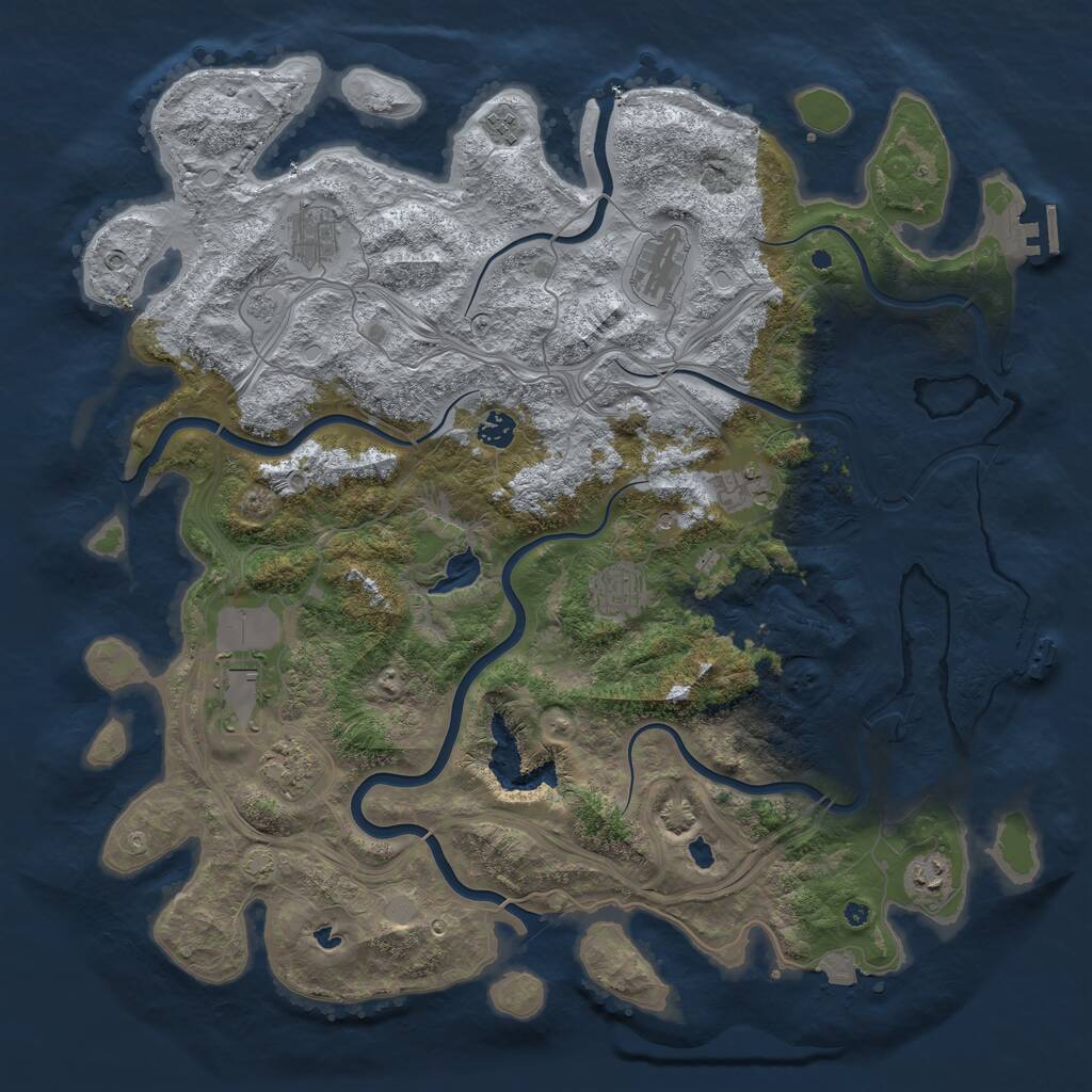 Rust Map: Procedural Map, Size: 4500, Seed: 670560755, 15 Monuments