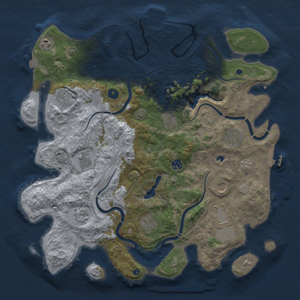 Rust Map: Procedural Map, Size: 4250, Seed: 2912, 17 Monuments