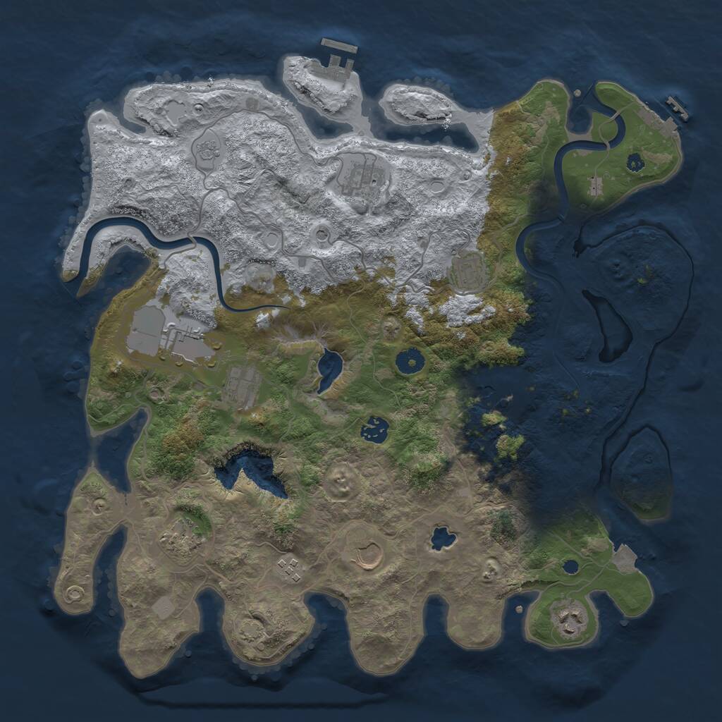Rust Map: Procedural Map, Size: 4000, Seed: 1890622185, 16 Monuments
