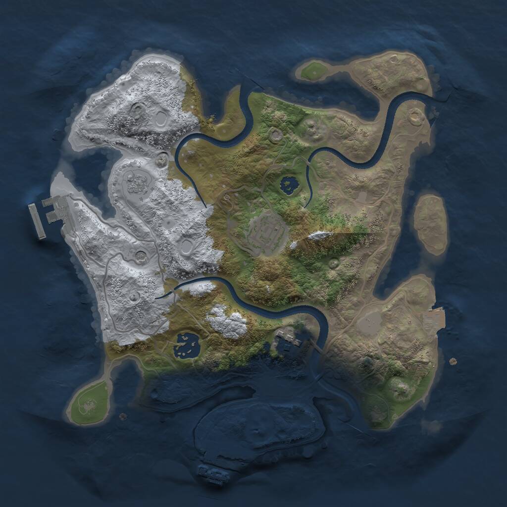 Rust Map: Procedural Map, Size: 2800, Seed: 1790569339, 8 Monuments