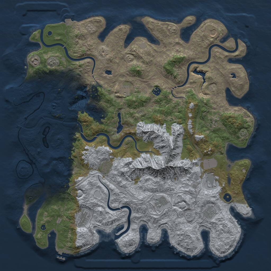Rust Map: Procedural Map, Size: 5000, Seed: 29834886, 17 Monuments