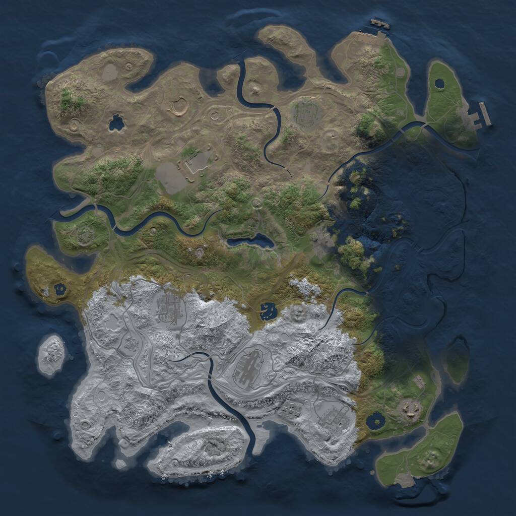 Rust Map: Procedural Map, Size: 4250, Seed: 1875372108, 16 Monuments