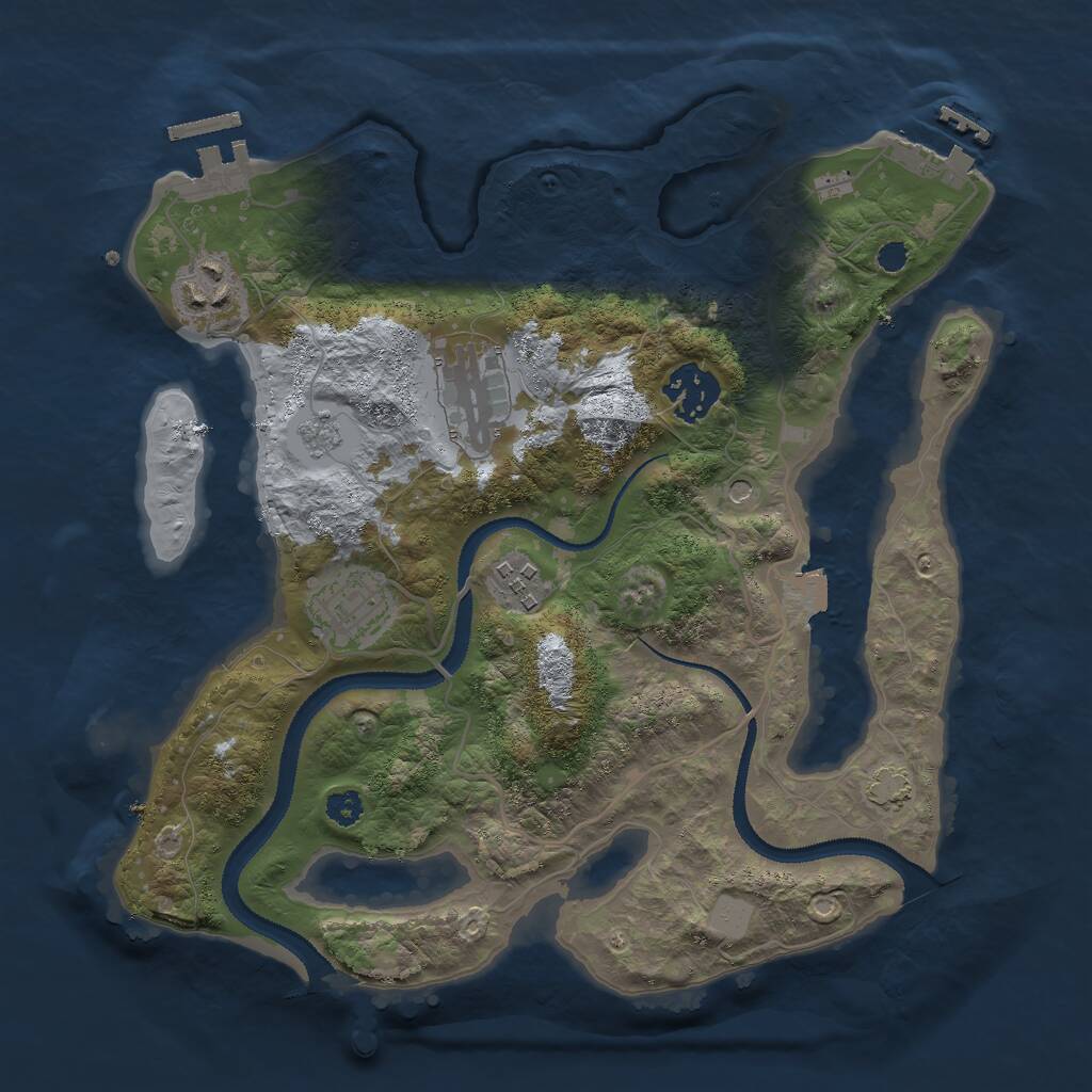 Rust Map: Procedural Map, Size: 3000, Seed: 18758, 11 Monuments