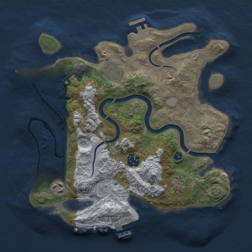 Rust Map: Procedural Map, Size: 3000, Seed: 55945, 11 Monuments