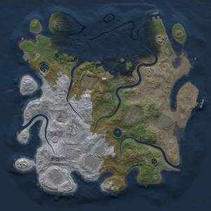 Thumbnail Rust Map: Procedural Map, Size: 3750, Seed: 1674735883, 15 Monuments