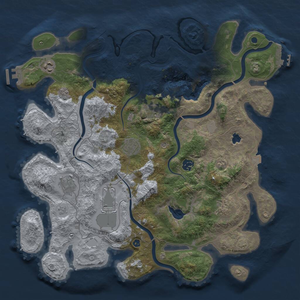 Rust Map: Procedural Map, Size: 4000, Seed: 1379421173, 14 Monuments
