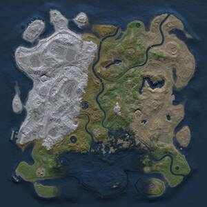 Thumbnail Rust Map: Procedural Map, Size: 4500, Seed: 654528442, 16 Monuments