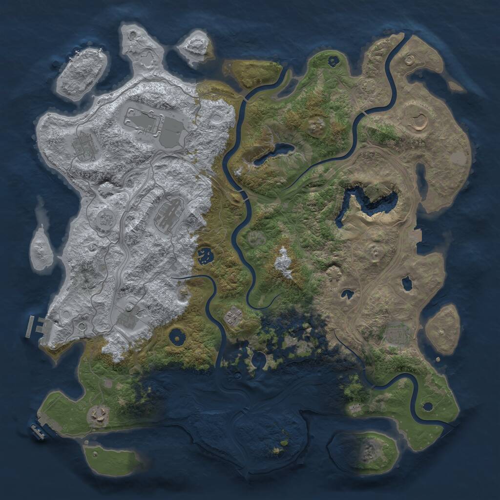 Rust Map: Procedural Map, Size: 4500, Seed: 654528442, 16 Monuments