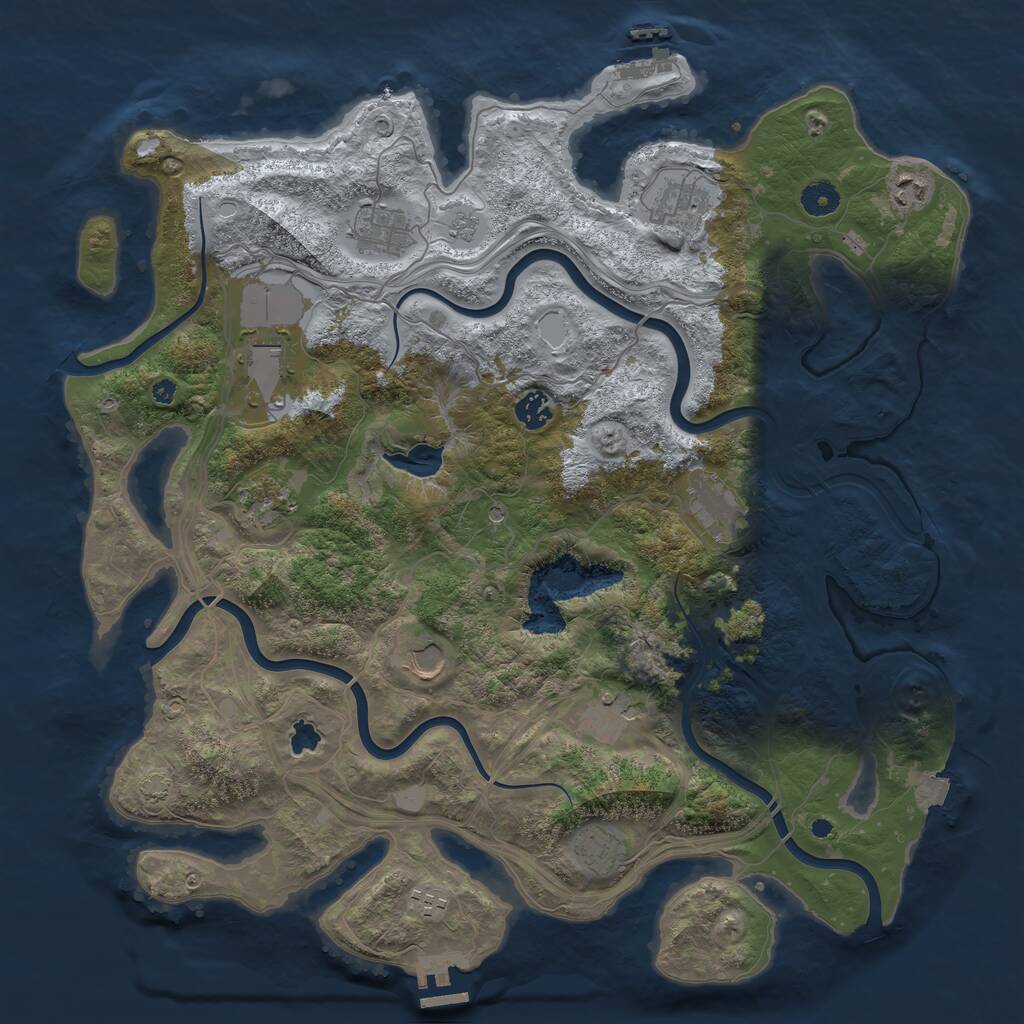 Rust Map: Procedural Map, Size: 4250, Seed: 62317, 17 Monuments