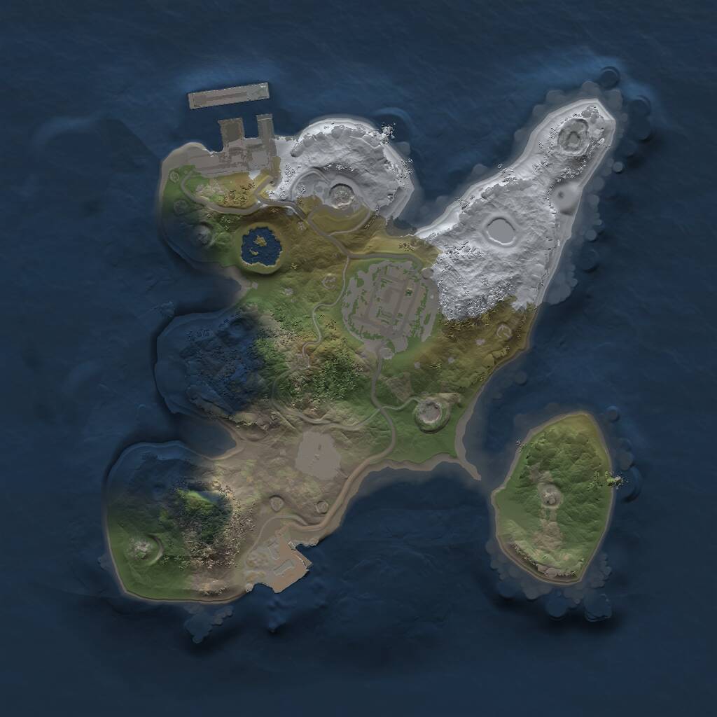 Rust Map: Procedural Map, Size: 1800, Seed: 374888506, 4 Monuments