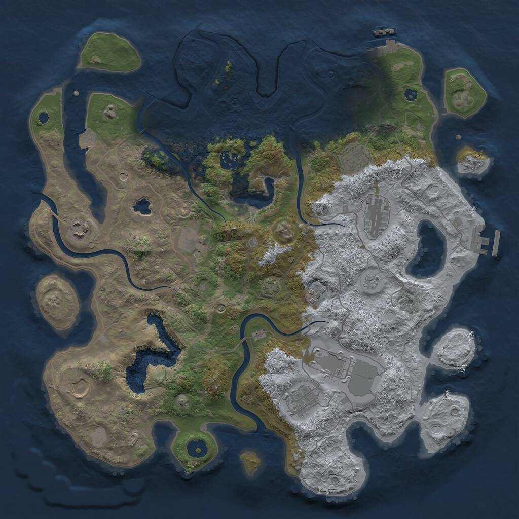 Rust Map: Procedural Map, Size: 4000, Seed: 413831860, 15 Monuments