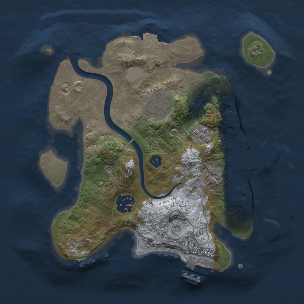 Rust Map: Procedural Map, Size: 2500, Seed: 1231371796, 7 Monuments