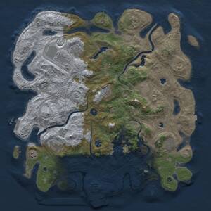 Thumbnail Rust Map: Procedural Map, Size: 4500, Seed: 362054274, 17 Monuments