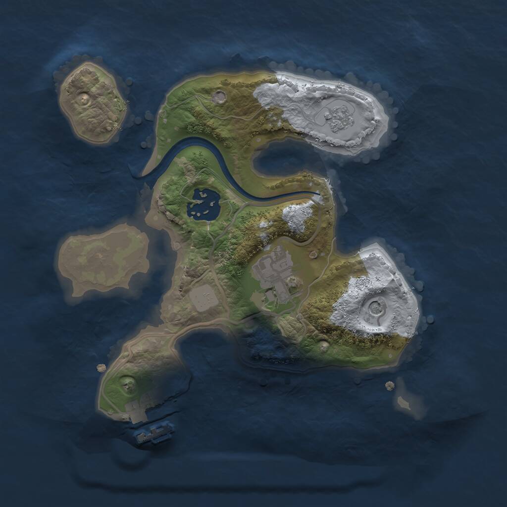 Rust Map: Procedural Map, Size: 2250, Seed: 17497, 6 Monuments