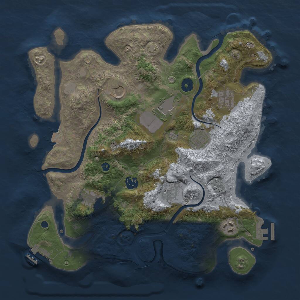 Rust Map: Procedural Map, Size: 3500, Seed: 6743785, 14 Monuments