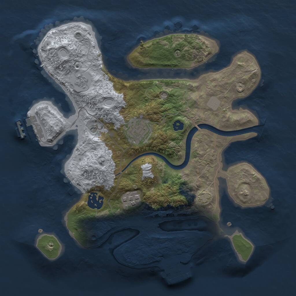 Rust Map: Procedural Map, Size: 2700, Seed: 1755432127, 9 Monuments