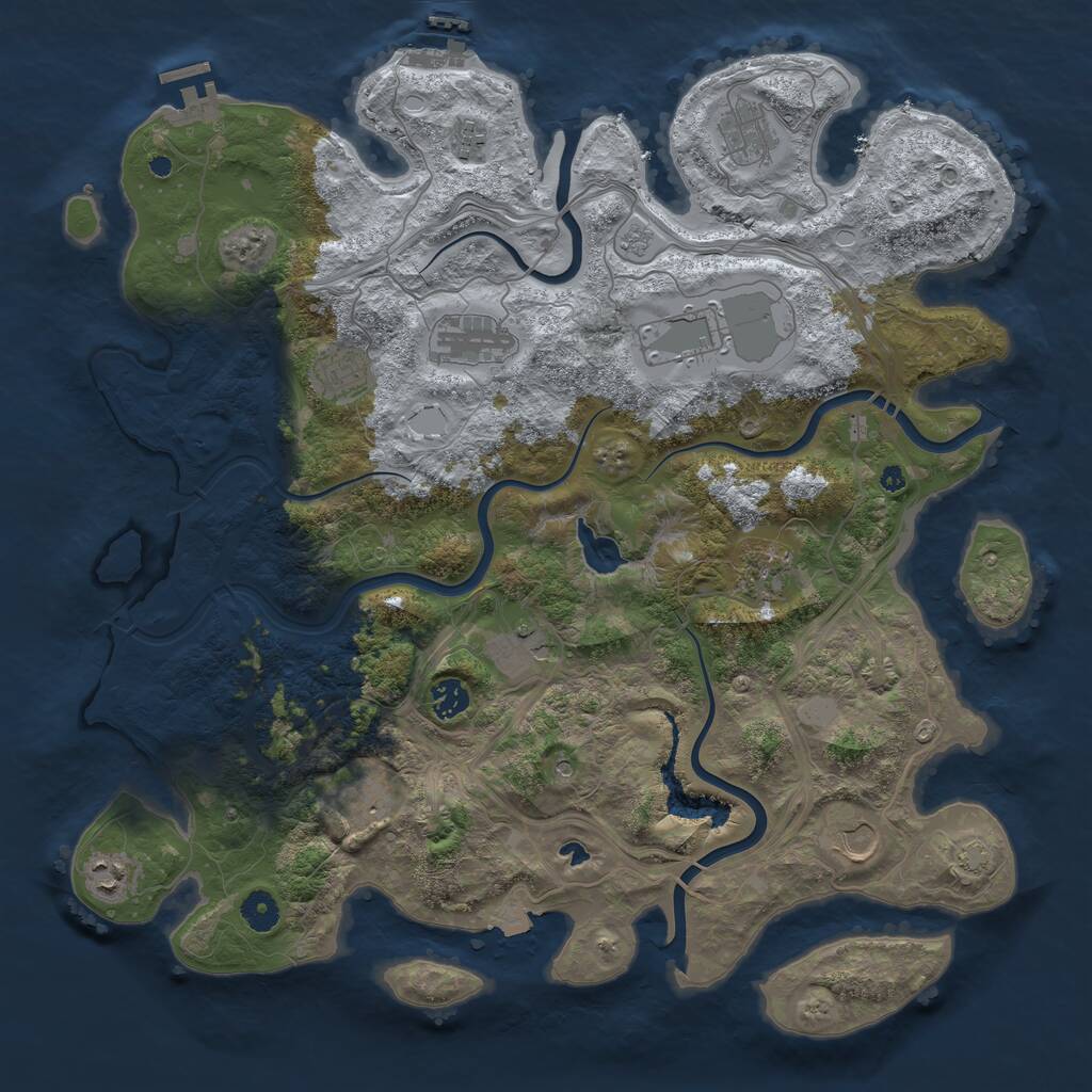 Rust Map: Procedural Map, Size: 4250, Seed: 2072543207, 17 Monuments