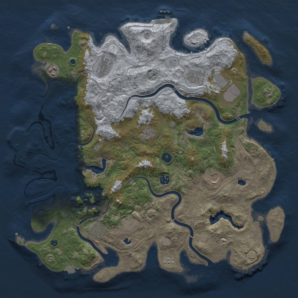 Rust Map: Procedural Map, Size: 4500, Seed: 1598617345, 16 Monuments