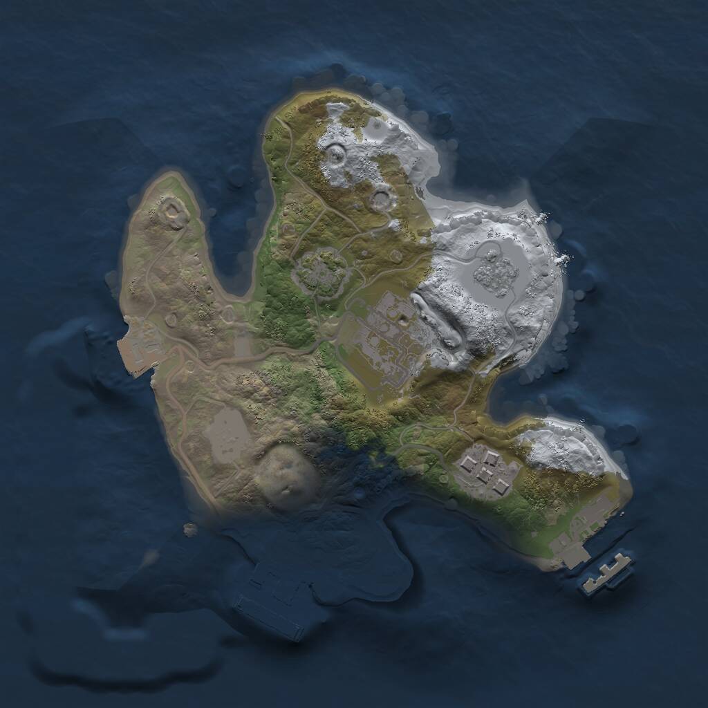 Rust Map: Procedural Map, Size: 2000, Seed: 1384001456, 7 Monuments