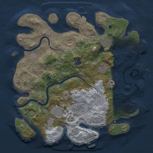Thumbnail Rust Map: Procedural Map, Size: 3500, Seed: 1459688094, 15 Monuments
