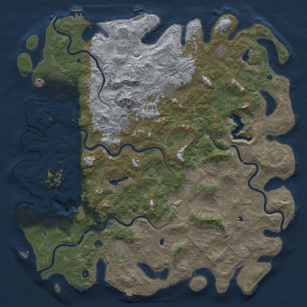 Rust Map: Procedural Map, Size: 6000, Seed: 199759606, 17 Monuments