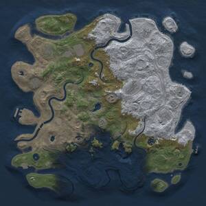 Thumbnail Rust Map: Procedural Map, Size: 4500, Seed: 70826879, 16 Monuments