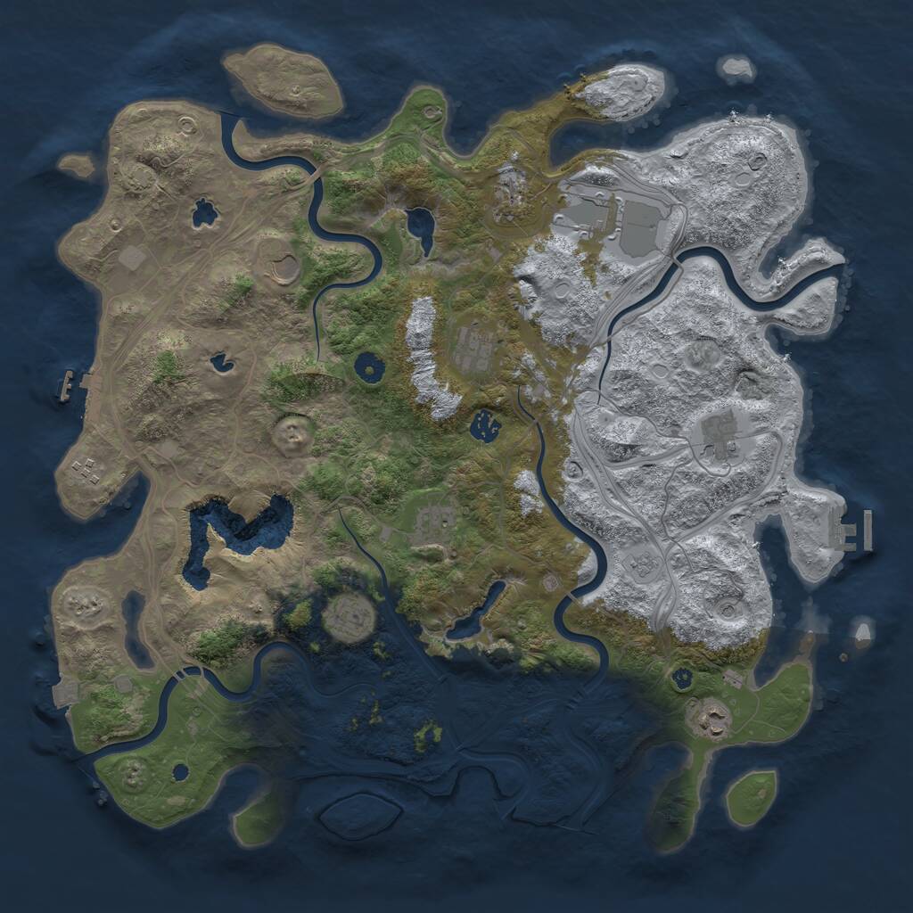 Rust Map: Procedural Map, Size: 4500, Seed: 378765927, 16 Monuments