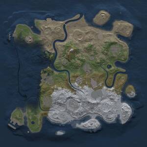 Thumbnail Rust Map: Procedural Map, Size: 3500, Seed: 48467046, 15 Monuments