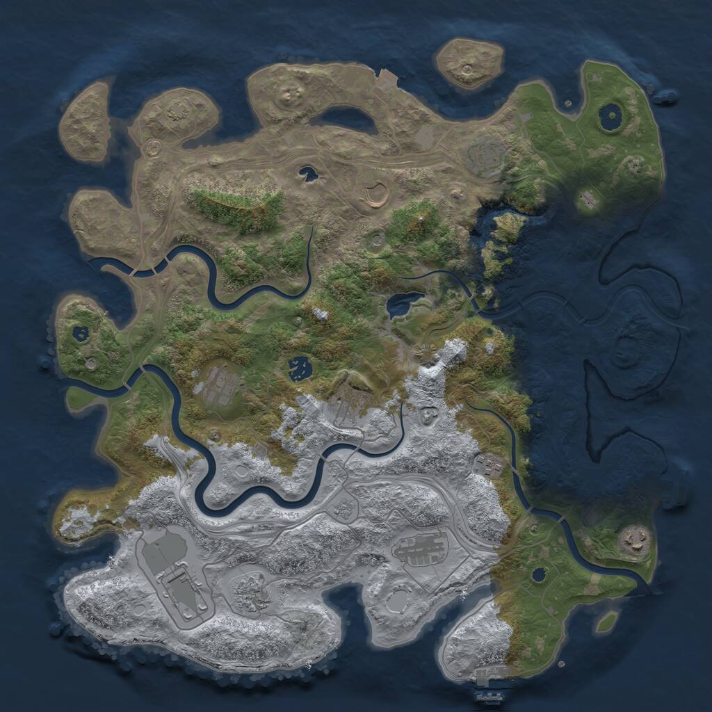 Rust Map: Procedural Map, Size: 4300, Seed: 281635489, 16 Monuments