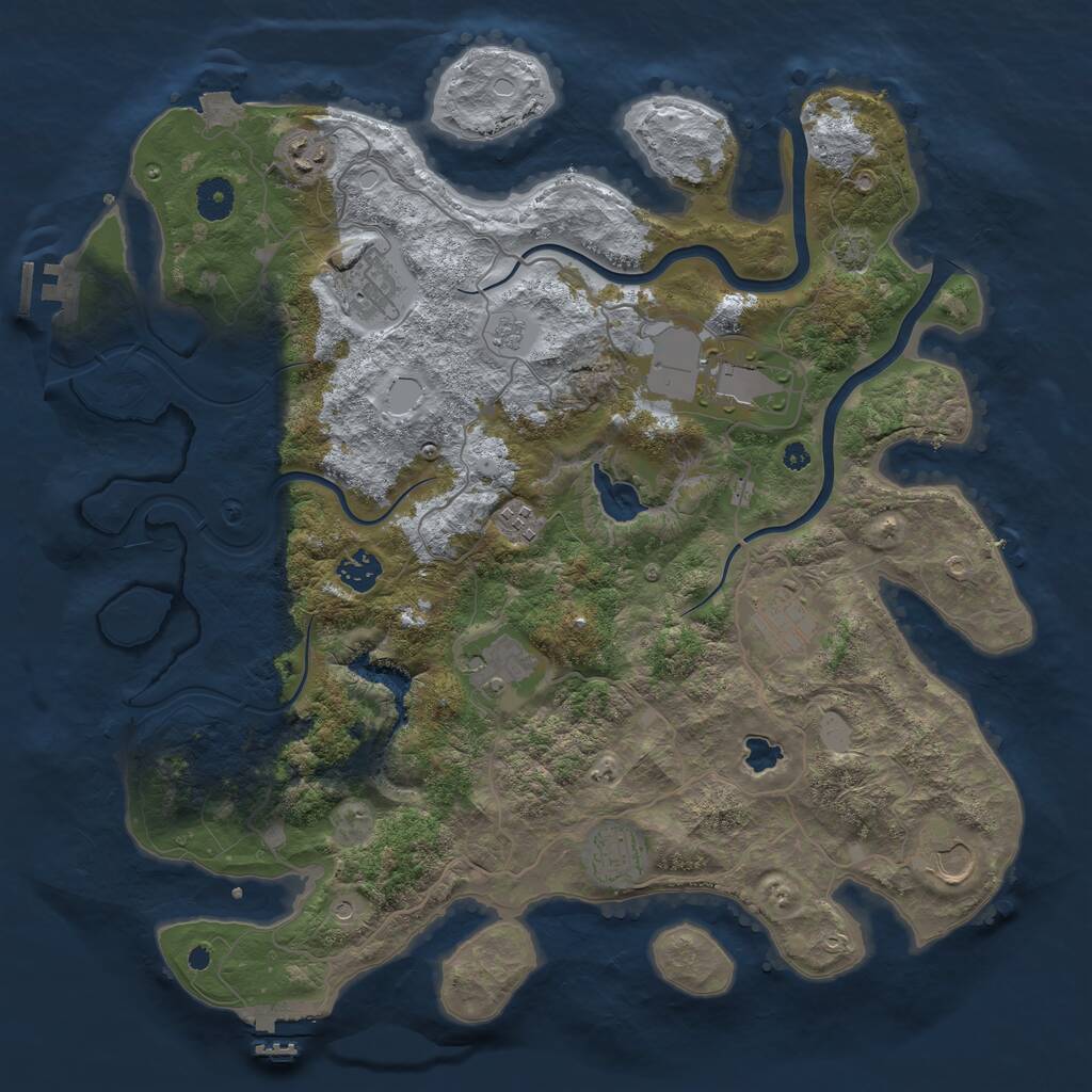 Rust Map: Procedural Map, Size: 4000, Seed: 710168414, 15 Monuments