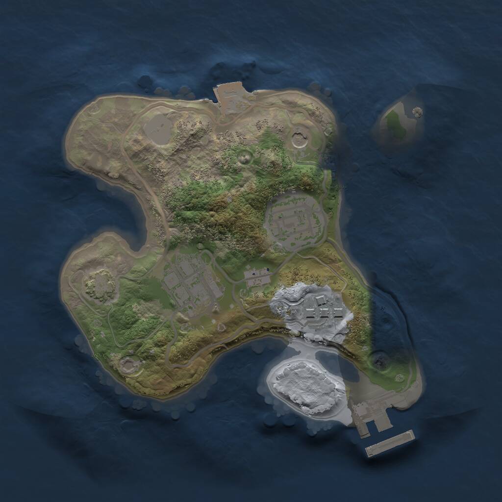 Rust Map: Procedural Map, Size: 2000, Seed: 647768212, 7 Monuments