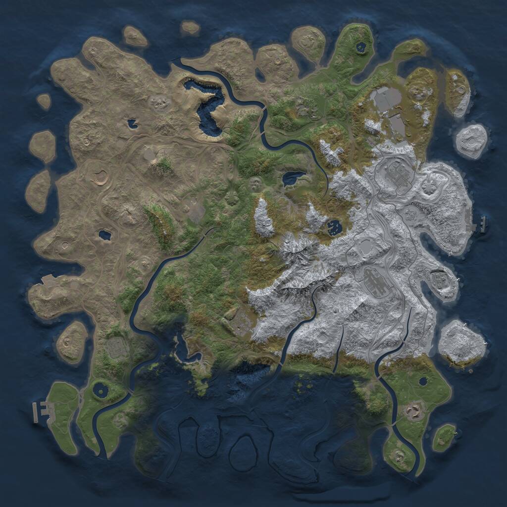 Rust Map: Procedural Map, Size: 5000, Seed: 48251, 17 Monuments