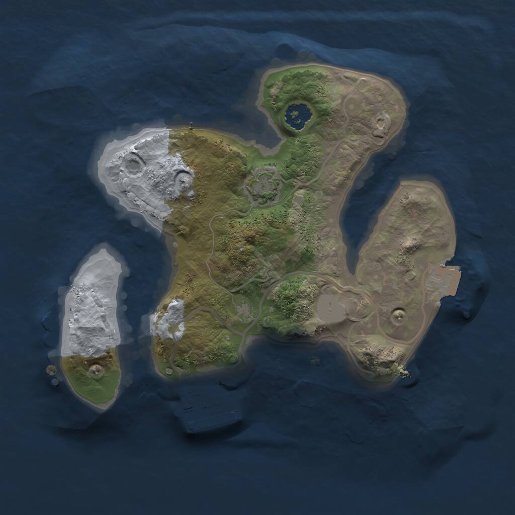 Rust Map: Procedural Map, Size: 2000, Seed: 1560712203, 3 Monuments