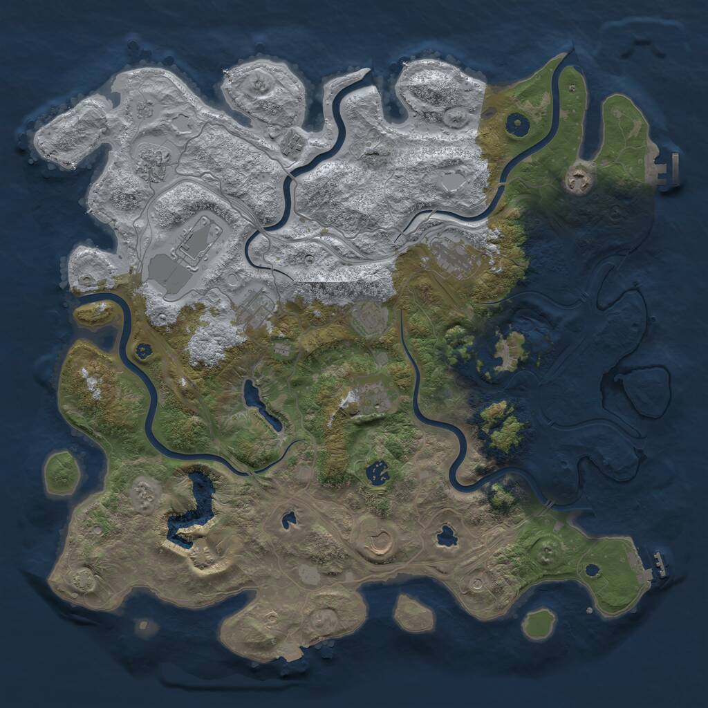 Rust Map: Procedural Map, Size: 4500, Seed: 234142134, 16 Monuments