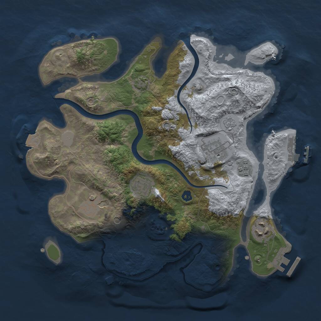 Rust Map: Procedural Map, Size: 3000, Seed: 1740594021, 11 Monuments