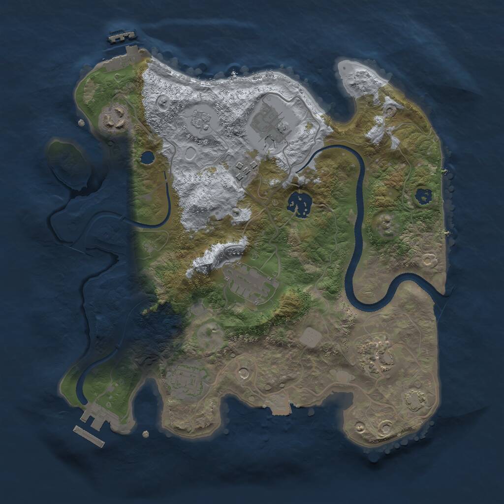 Rust Map: Procedural Map, Size: 3000, Seed: 39926, 13 Monuments