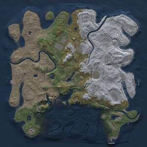 Thumbnail Rust Map: Procedural Map, Size: 4500, Seed: 909776871, 17 Monuments