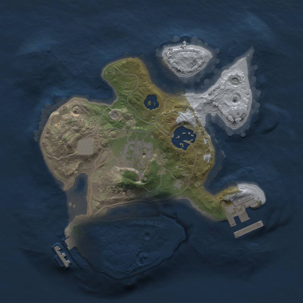 Rust Map: Procedural Map, Size: 2000, Seed: 86421357, 5 Monuments