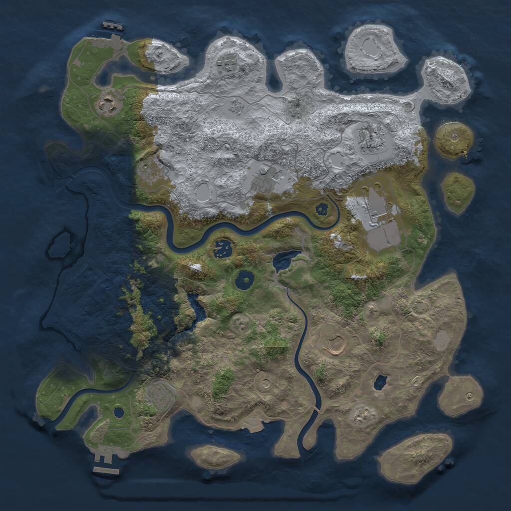 Rust Map: Procedural Map, Size: 4000, Seed: 2072543207, 15 Monuments