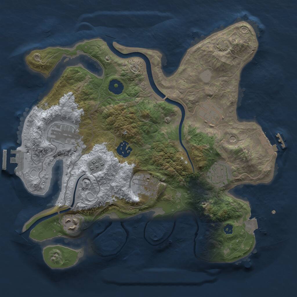 Rust Map: Procedural Map, Size: 3000, Seed: 186279354, 12 Monuments