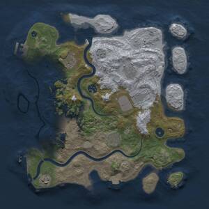 Thumbnail Rust Map: Procedural Map, Size: 3500, Seed: 1939756183, 14 Monuments
