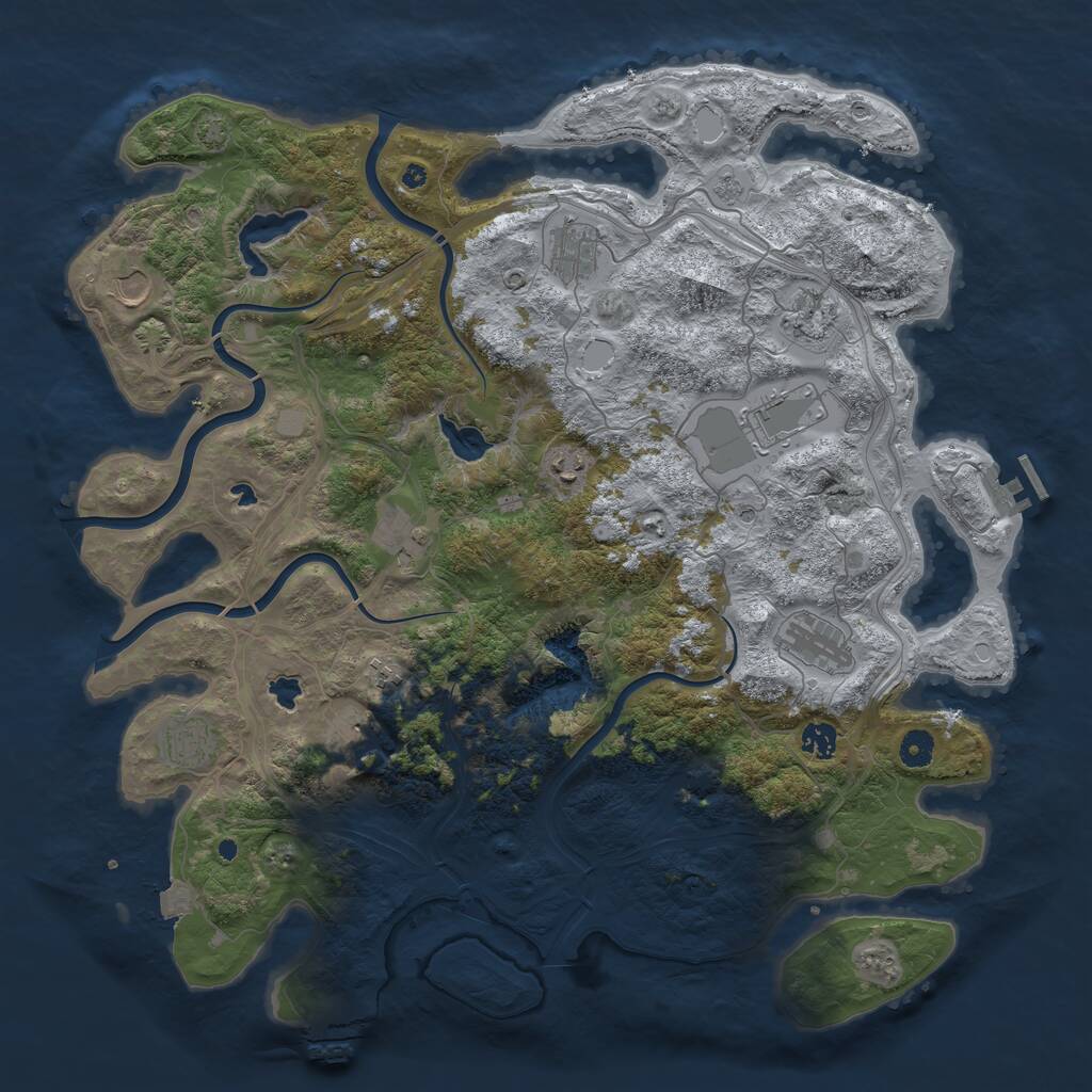 Rust Map: Procedural Map, Size: 4500, Seed: 1489, 17 Monuments
