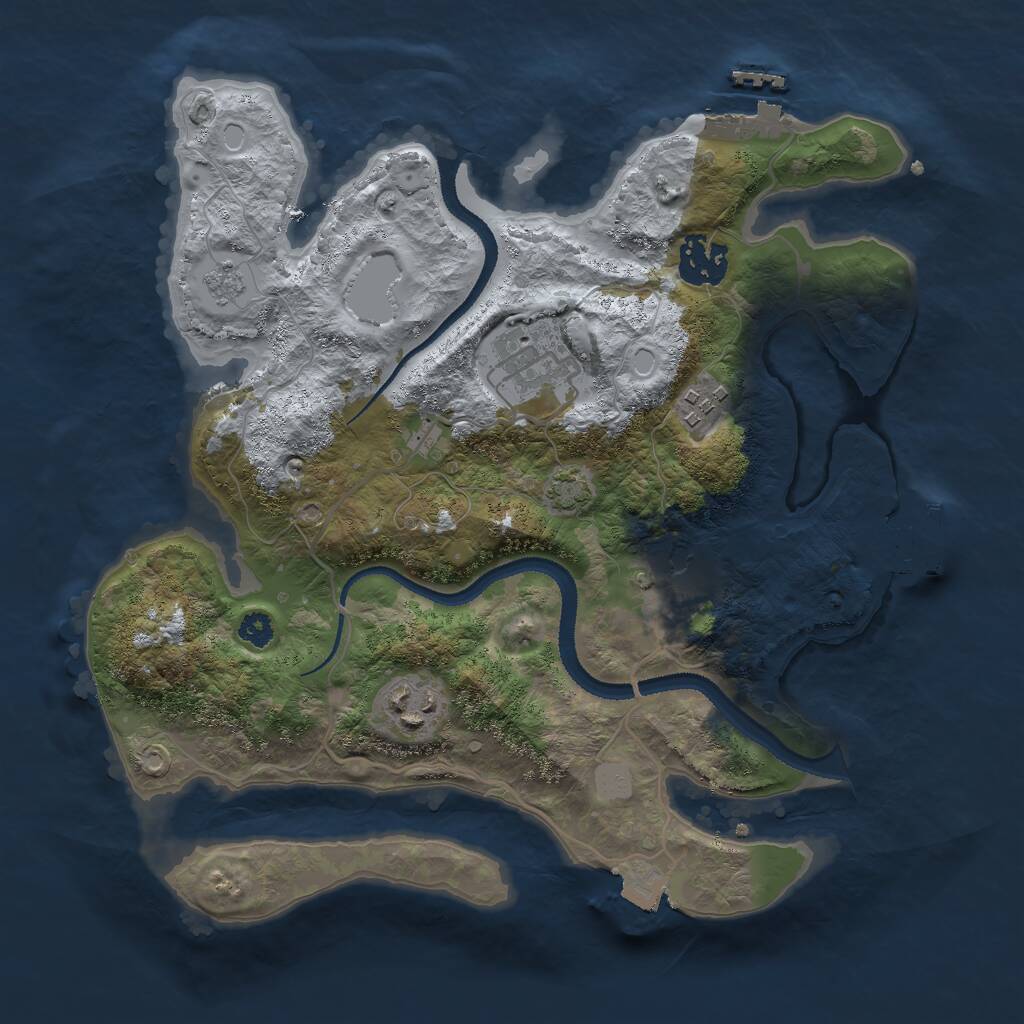 Rust Map: Procedural Map, Size: 3000, Seed: 888850481, 10 Monuments