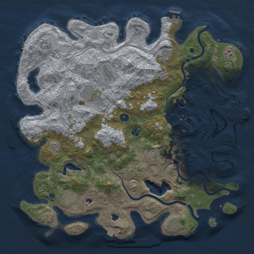 Rust Map: Procedural Map, Size: 4500, Seed: 301591548, 16 Monuments