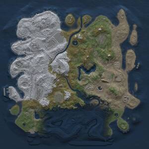 Thumbnail Rust Map: Procedural Map, Size: 4000, Seed: 1279230068, 14 Monuments