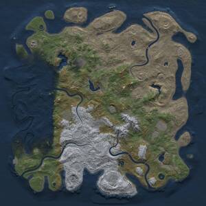 Thumbnail Rust Map: Procedural Map, Size: 5000, Seed: 55553222, 16 Monuments